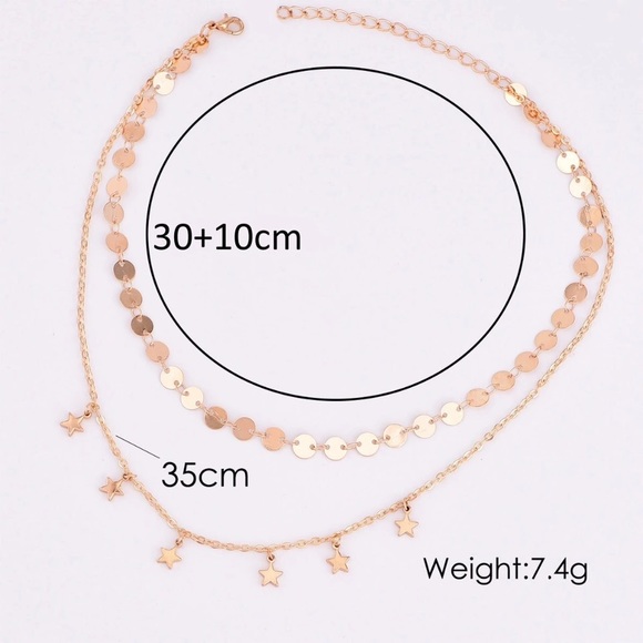 NEW🔥 Gold Coin Star Layered Choker - Picture 3 of 4